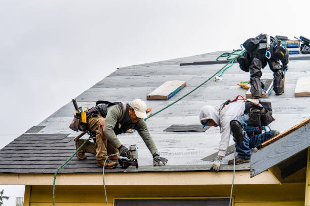 Professional Gutter Installation technician working in Westfield, MA